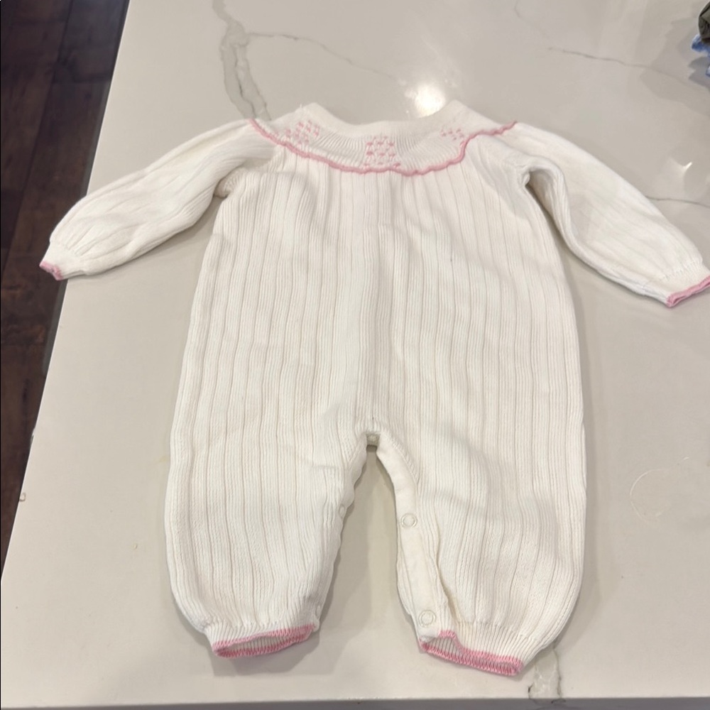 Boutique collection 6 months White and Pink Kids One Piece